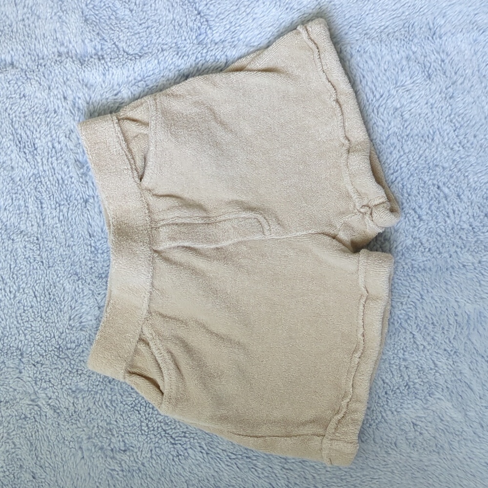 VGUC 3T Kate Quinn Organics Cuffed Pocket Short Ivory Terrycloth Cotton